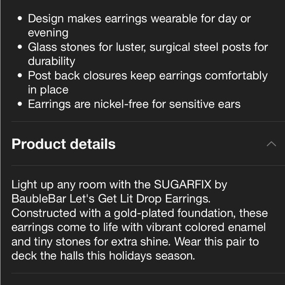 SUGARFIX BaubleBar Let's Get Lit Vintage String Lights Drop Earrings Christmas - Picture 6 of 6